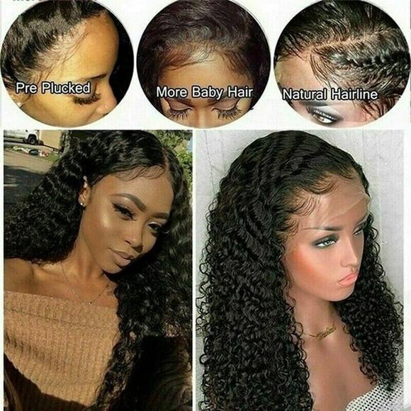 Womens Brazilian Human Long Curly Wavy Hair Wigs 18\
